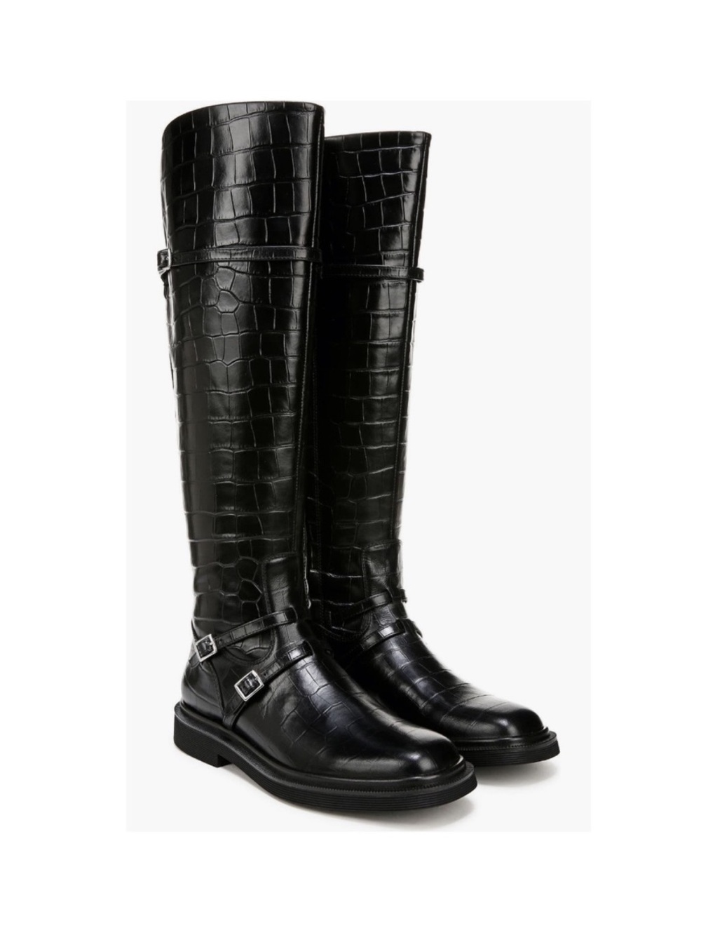 SARTO By Franco Sarto Ainsley Knee High Boot Black Croc Print Women’s Size 5.5